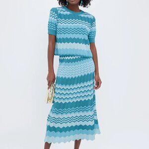 Tuckernuck Aqua Crochet Stripe Sylvie Top